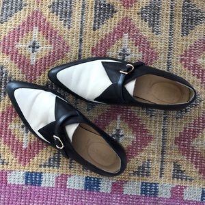 Black & white J. Crew brogues